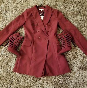 Burgundy Tuxedo Romper